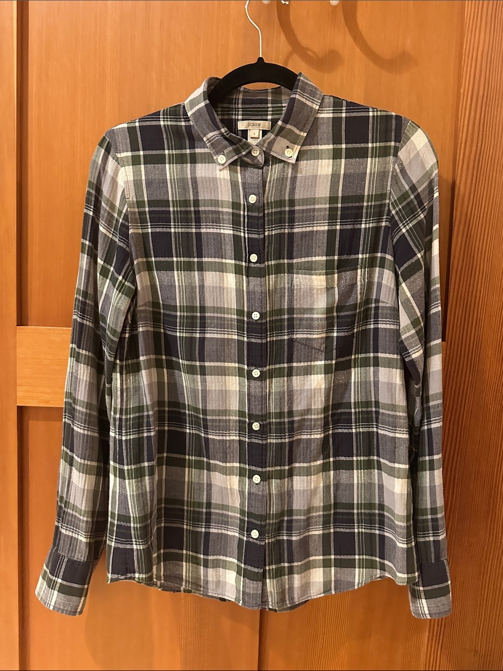 J. Crew Plaid Button-Down Shirt in Blue & Green